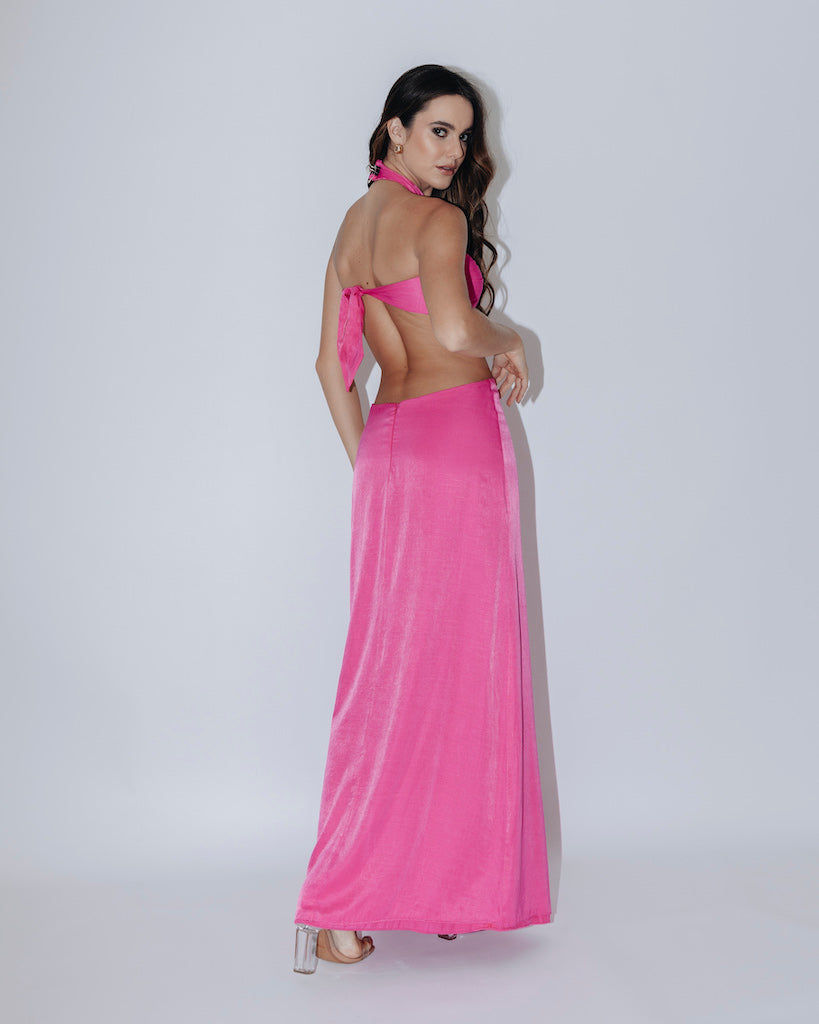 Vestido longo Gaia rosa — Another Label (foto 3)