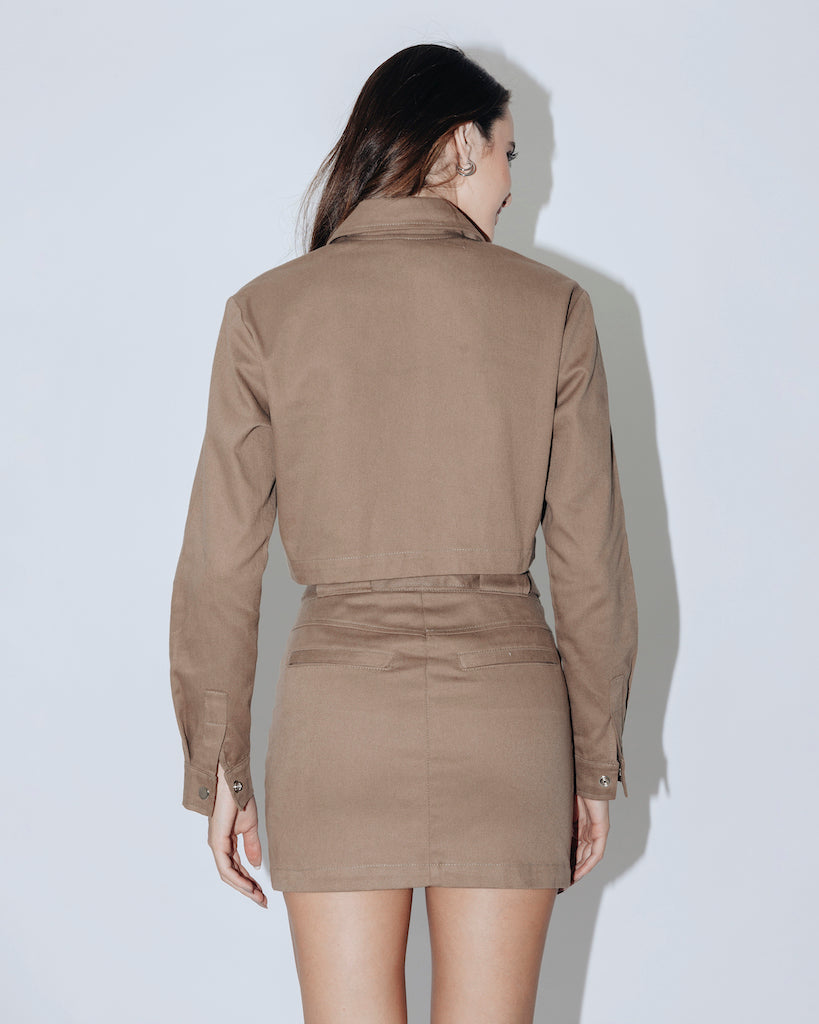 Jaqueta Ana caqui de algodão — Another Label (foto 3)
