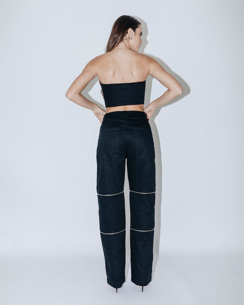 Corset Miuccia preto de algodão — Another Label (foto 3)