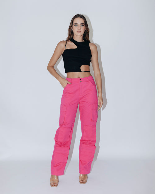 Calça Giorgia rosa de algodão — Another Label