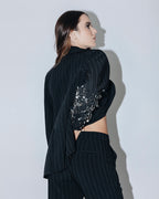 Blazer Chiara alfinetes de risca de giz — Another Label (foto 3)
