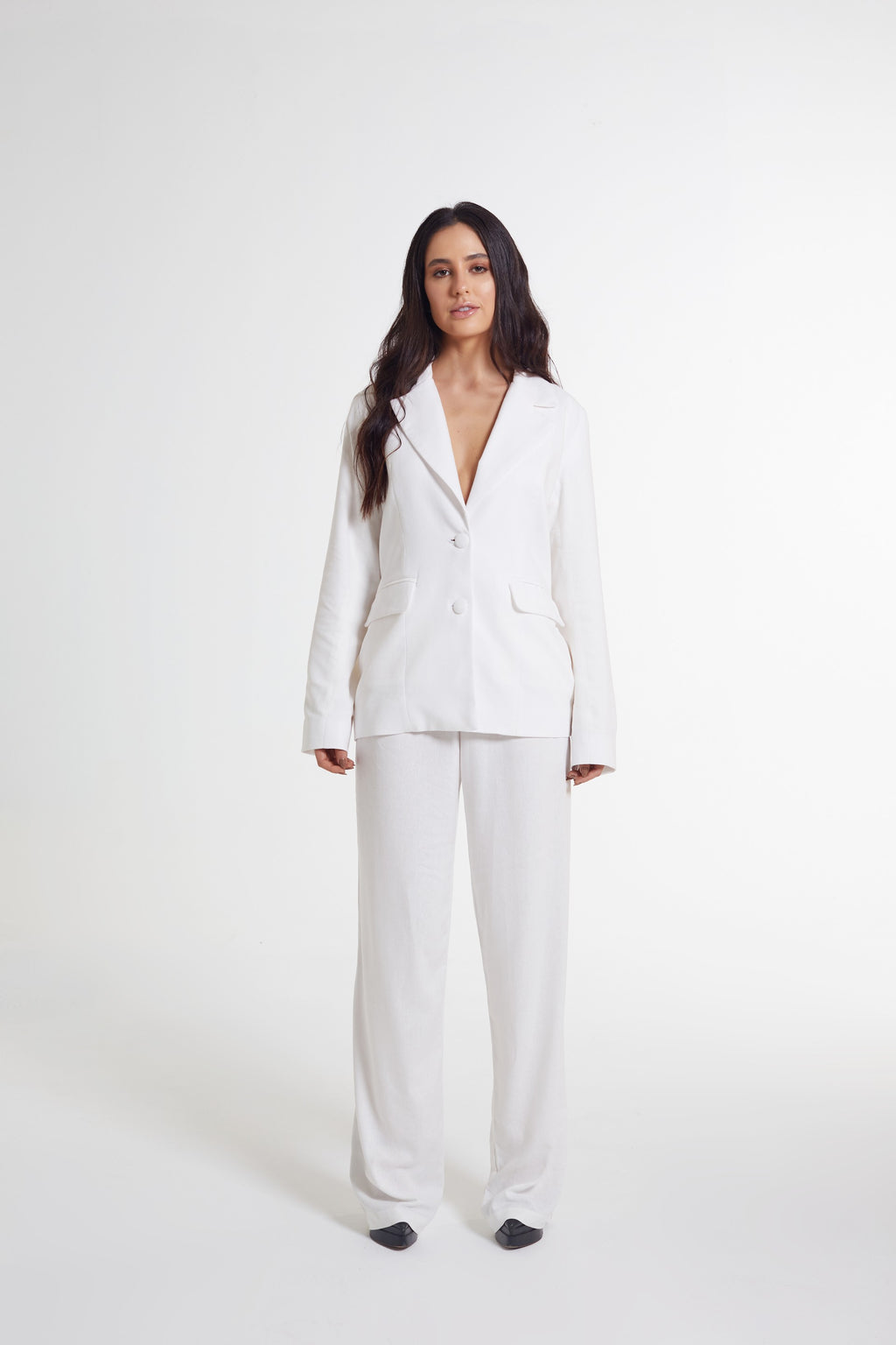 Blazer de linho latte off white