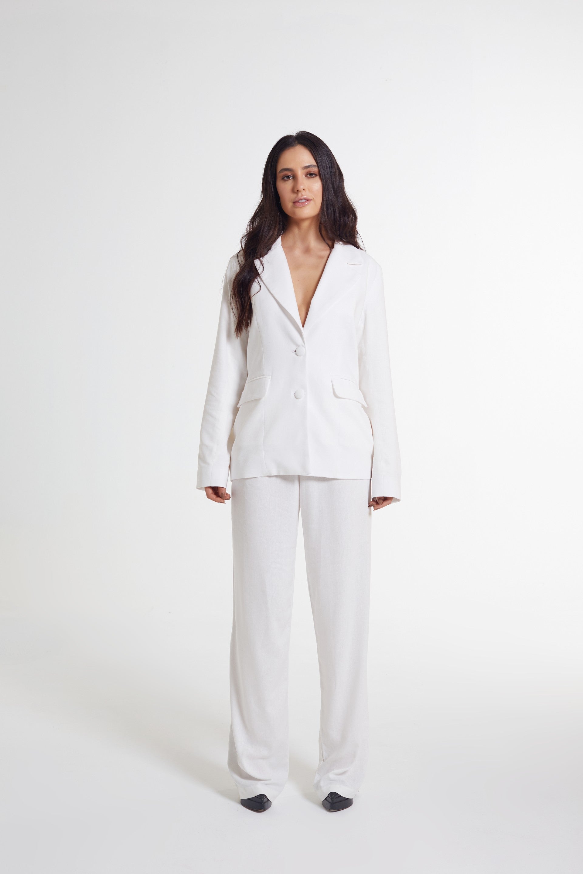 Blazer de linho latte off white