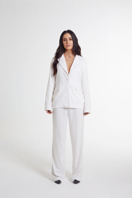 Blazer de linho latte off white
