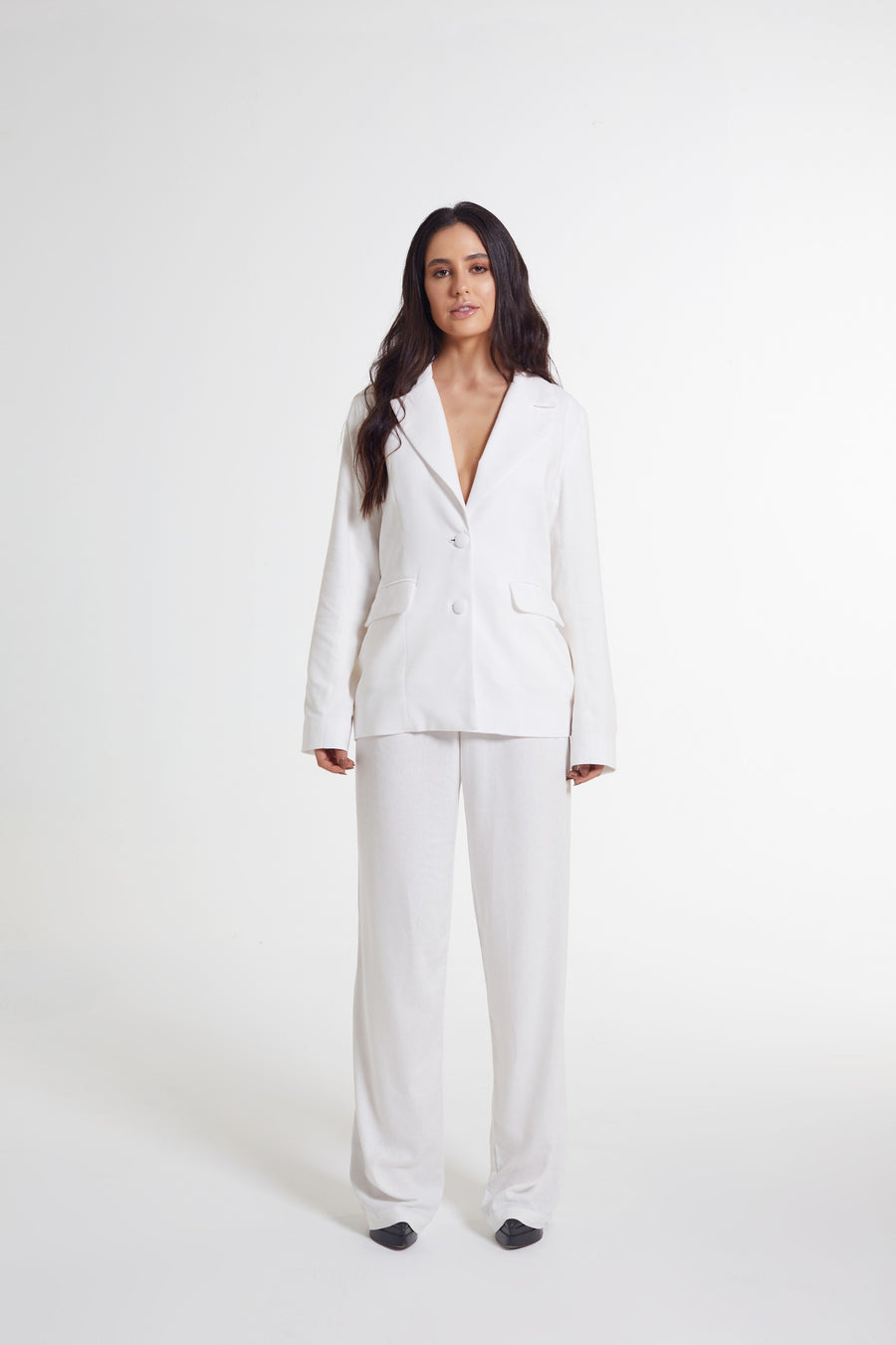 Blazer de linho latte off white