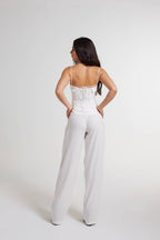 Calça de linho Machiatto off white