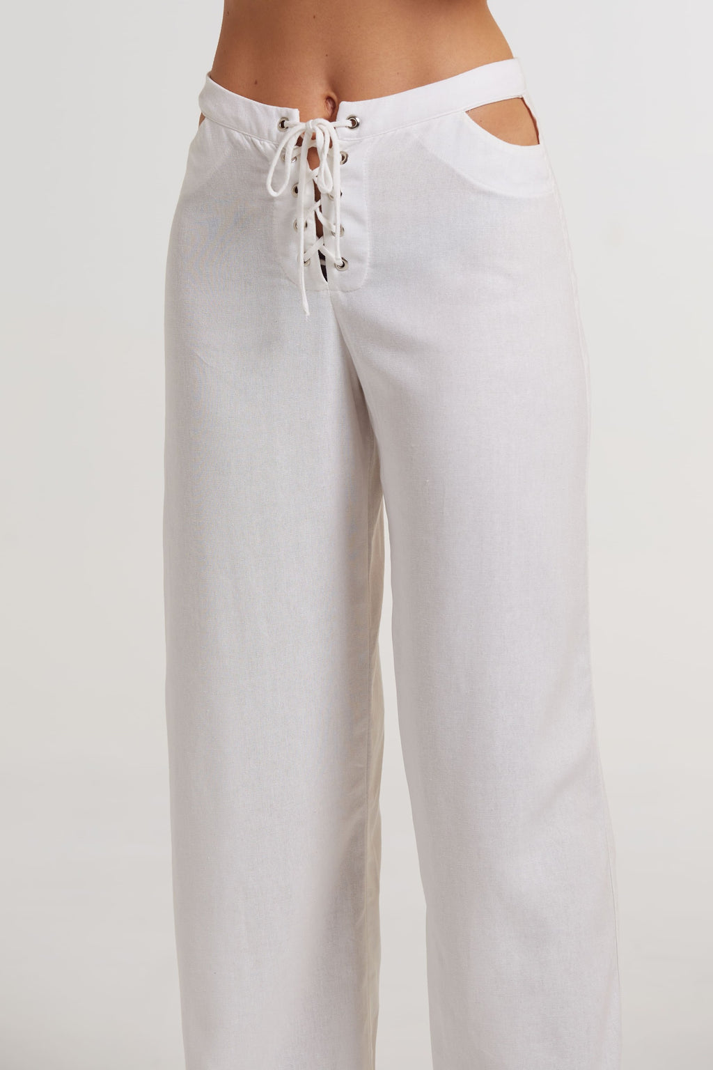 Calça de linho Espresso off white