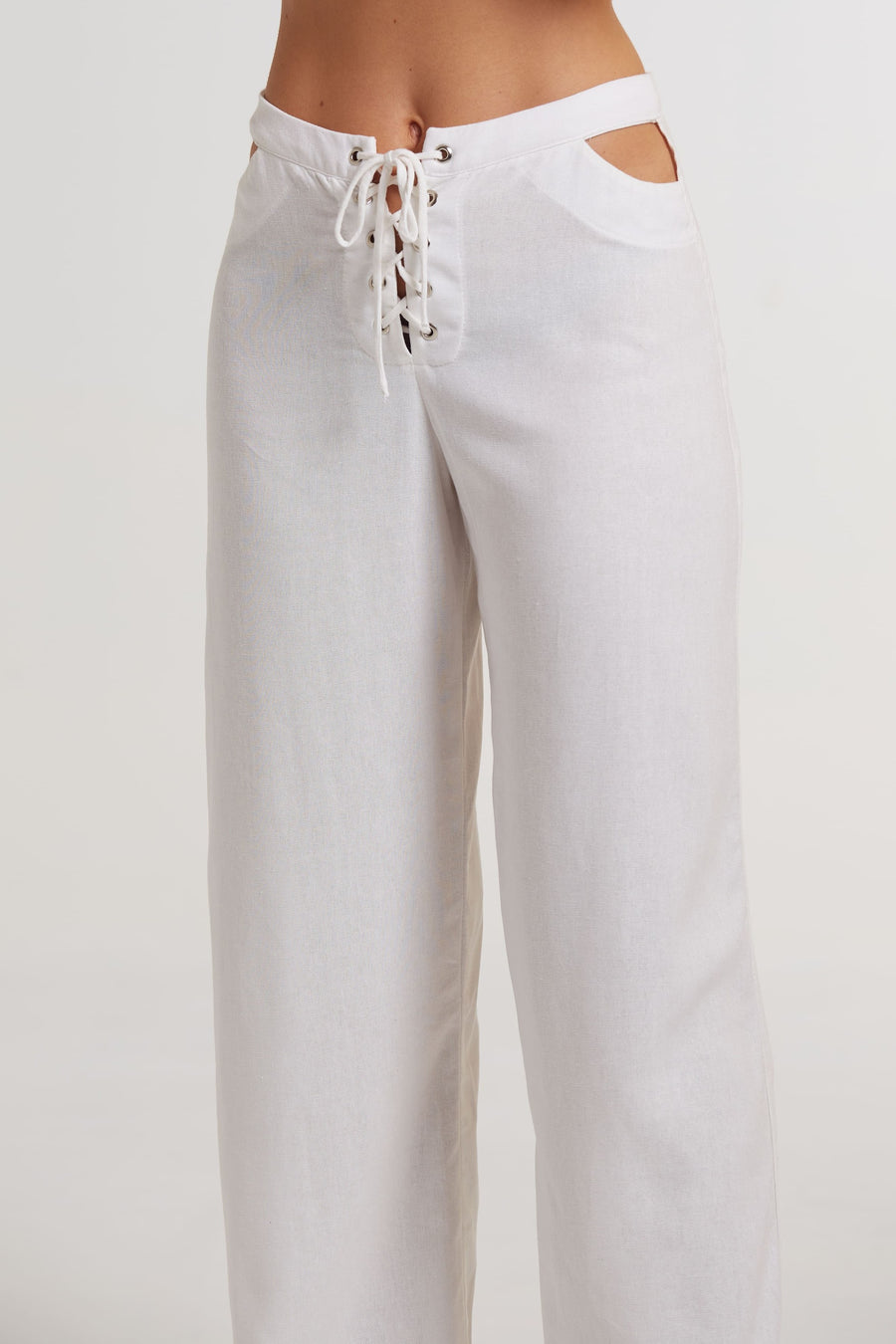 Calça de linho Espresso off white
