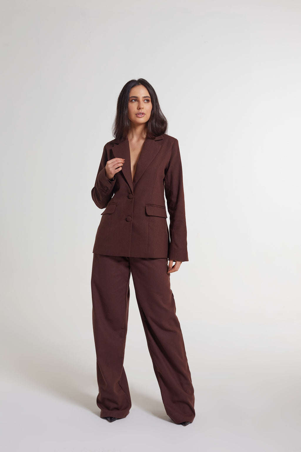 Blazer de linho latte brown