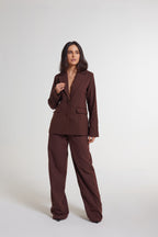 Blazer de linho latte brown