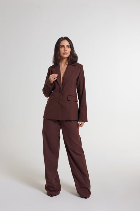 Blazer de linho latte brown