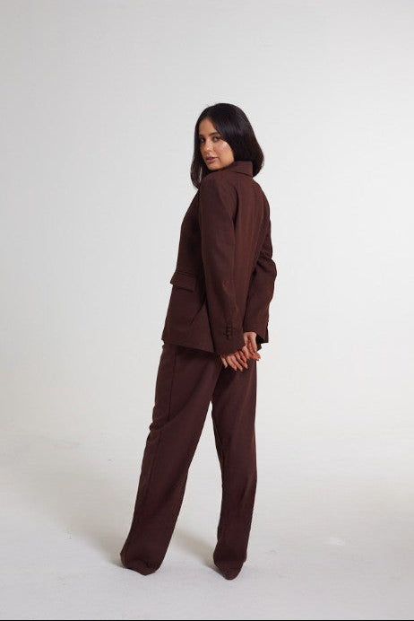 Blazer de linho latte brown