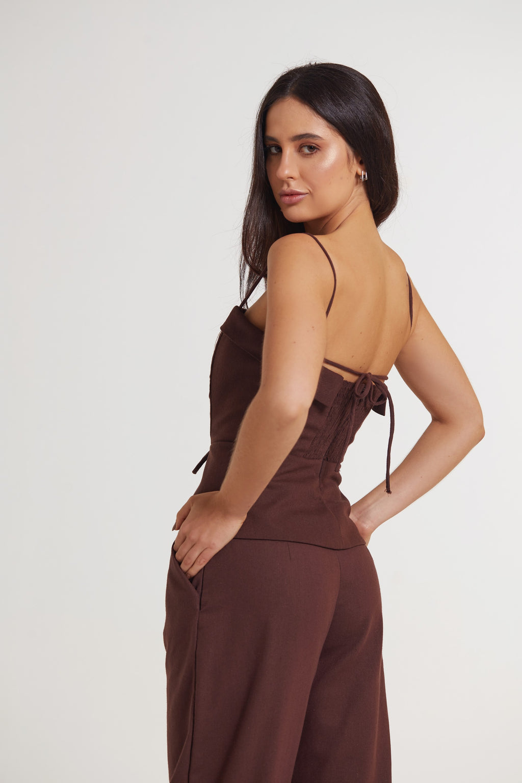 Calça de linho Machiatto brown