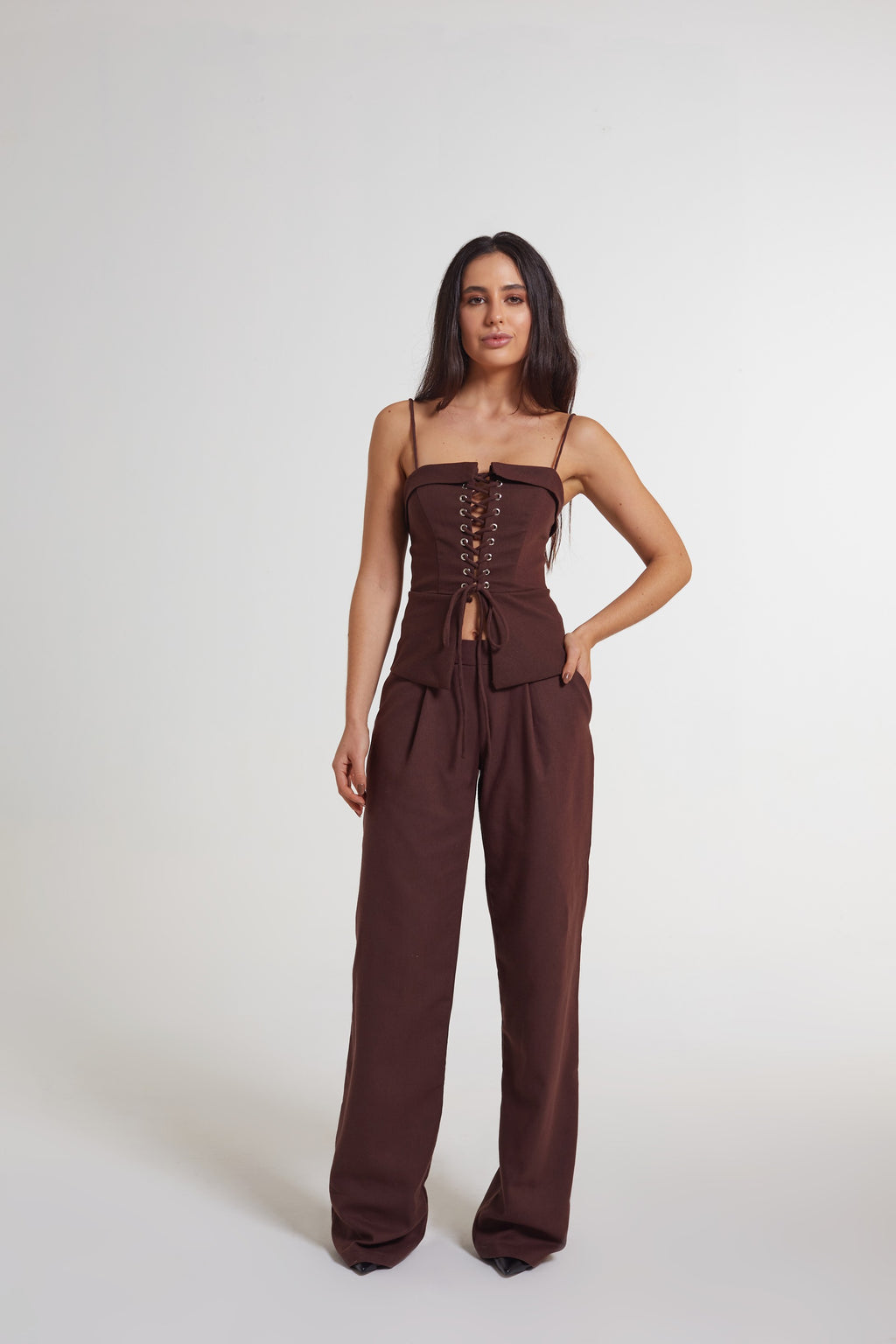 Calça de linho Machiatto brown
