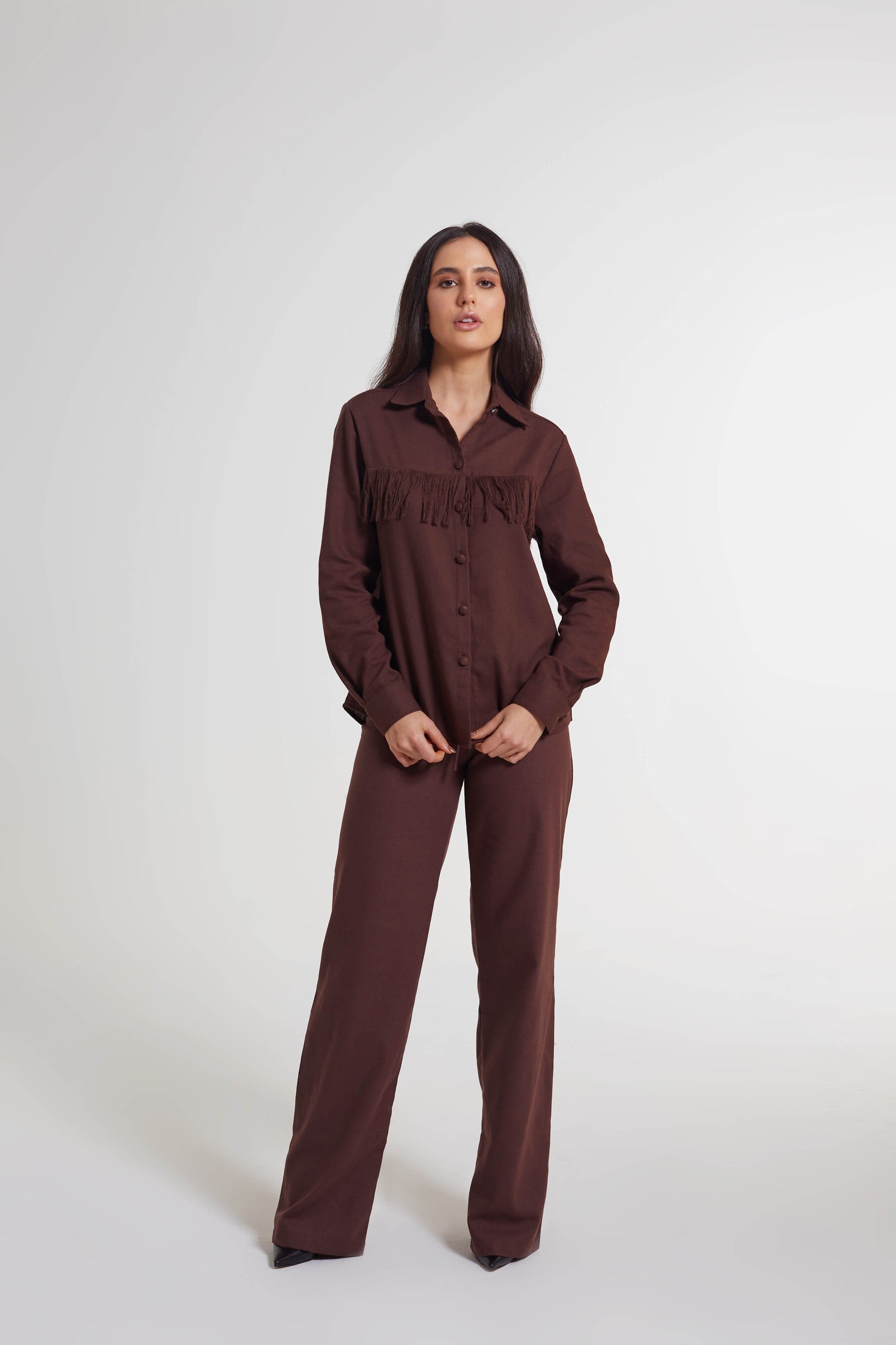 Camisa de linho Capuccino brown