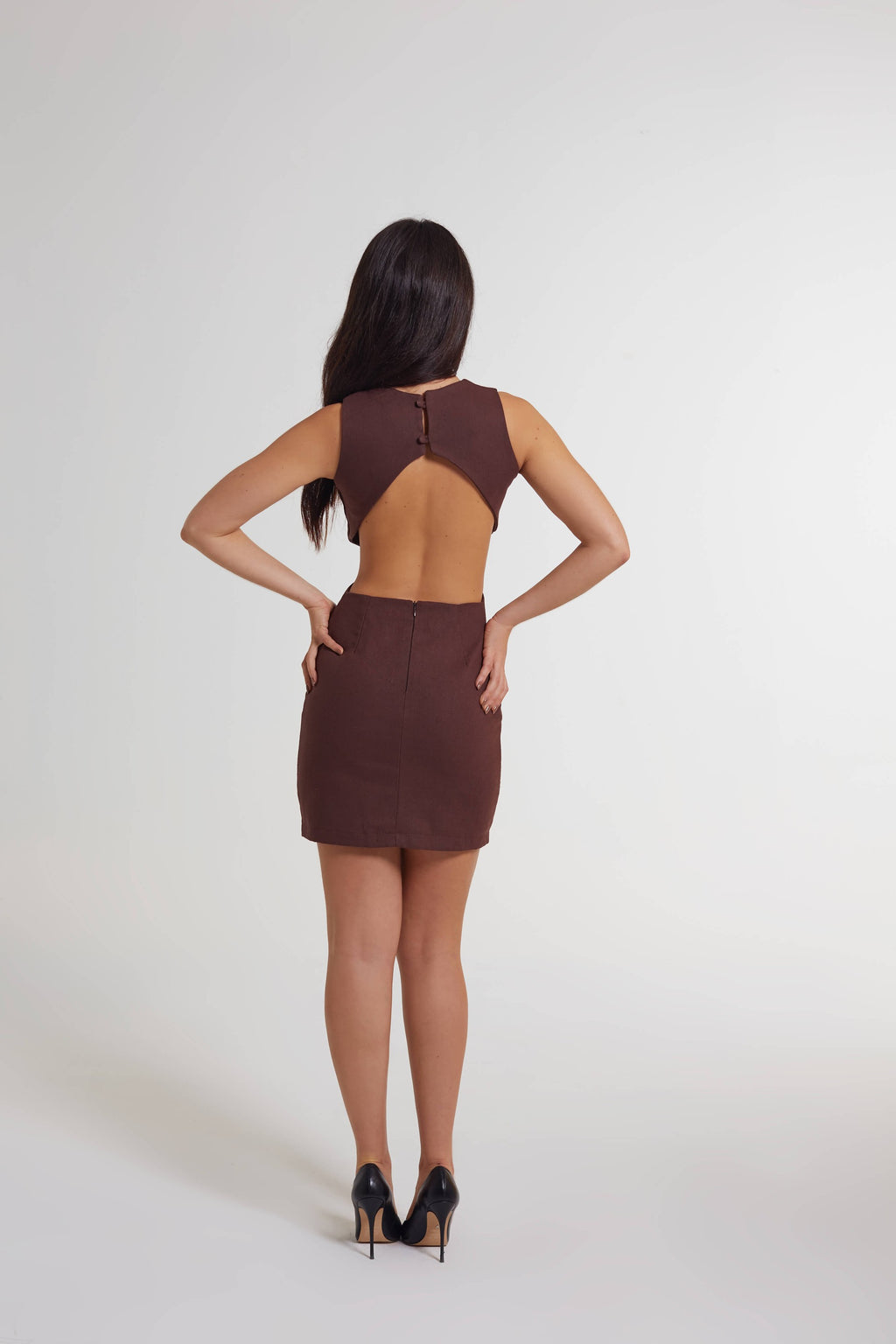 Vestido de linho Mocha brown