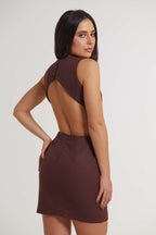 Vestido de linho Mocha brown