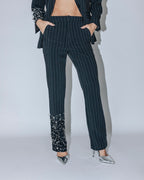 Calça Wanda alfinetes de risca de giz — Another Label