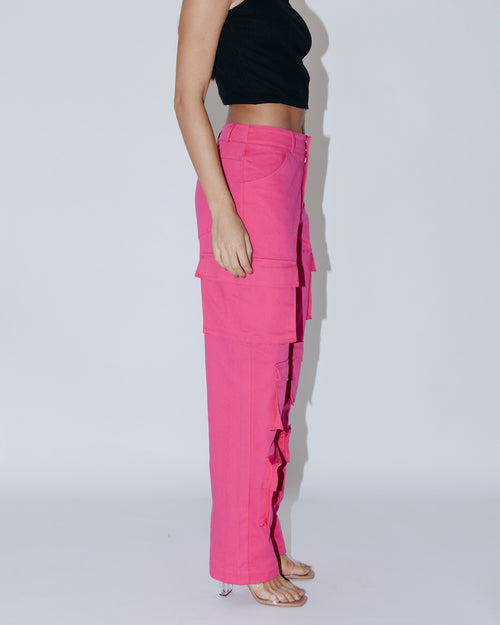 Calça Giorgia rosa de algodão — Another Label (foto 2)